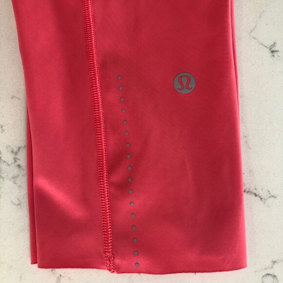 Lululemon Fast and Free Activewear Running High Rise Crop Leggings Pink Sz 6 - Picture 10 of 12